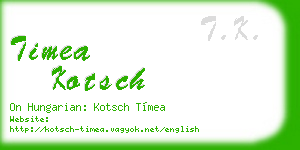 timea kotsch business card